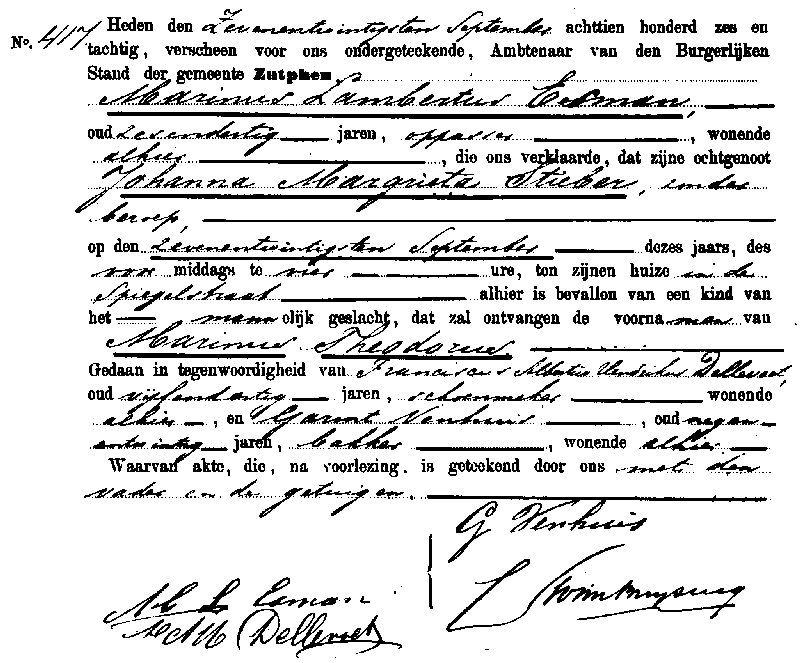 18860927 geb akte 417 Marinus T zv ML Esman - JM Stieber